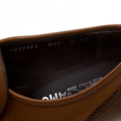 Salvatore Ferragamo Brown Leather Liverpool Monk Strap Loafers Size 42