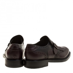 Pre Owned حذاء لوفرز سالفاتوري فيراغامو وينغ تيب جلد بروغي ثنائي اللون بشراشيب مقاس 42.5