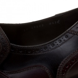 Pre Owned حذاء لوفرز سالفاتوري فيراغامو وينغ تيب جلد بروغي ثنائي اللون بشراشيب مقاس 42.5