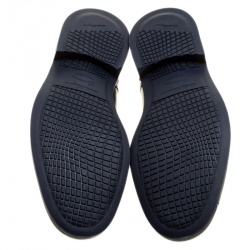 Pre Owned Salvatore Ferragamo Navy Blue Brogue Leather Gabriele Derby Size 42.5