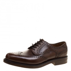 Pre Owned Salvatore Ferragamo Brown Brogue Leather Gabriele Derby Size 42.5