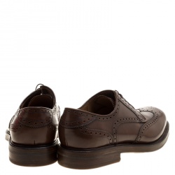 Pre Owned Salvatore Ferragamo Brown Brogue Leather Gabriele Derby Size 42.5