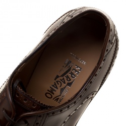 Pre Owned Salvatore Ferragamo Brown Brogue Leather Gabriele Derby Size 42.5