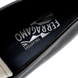 Pre Owned Salvatore Ferragamo Two Tone Leather Rovigo Loafers Size 45.5