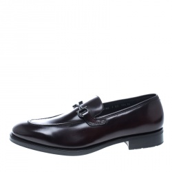 Pre Owned حذاء لوفرز سالفاتوري فيراغامو بانفيلو جلد برون بني مقاس 44.5