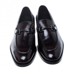 Pre Owned حذاء لوفرز سالفاتوري فيراغامو بانفيلو جلد برون بني مقاس 44.5