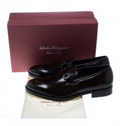 Pre Owned حذاء لوفرز سالفاتوري فيراغامو بانفيلو جلد برون بني مقاس 44.5