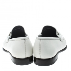 Pre Owned حذاء لوفرز سالفاتوري فيراغامو مايسون جلد أبيض مقاس 42.5