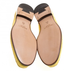 Pre Owned حذاء لوفرز سالفاتوري فيراغامو جلد ثعبان أصفر ميسون مقاس 43