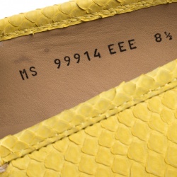 Pre Owned حذاء لوفرز سالفاتوري فيراغامو جلد ثعبان أصفر ميسون مقاس 43