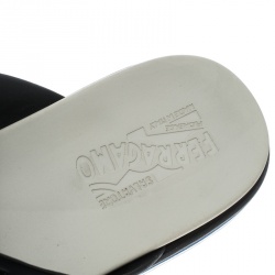 Salvatore Ferragamo Black Leather Lao Sandals Size 43
