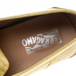 Pre Owned حذاء لوفرز سالفاتوري فيراغامو سارديغنا جلد سحالي أصفر مقاس 42