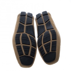 Pre Owned Salvatore Ferragamo Dark Beige Nubuck Londra Loafers Size 42