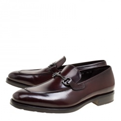 Pre Owned حذاء لوفرز سالفاتوري فيراغامو بانفيلو جلد برون بني مقاس 44.5