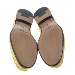 Pre Owned Salvatore Ferragamo Yellow Python Mason Loafers Size 41.5