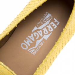 Pre Owned Salvatore Ferragamo Yellow Python Mason Loafers Size 41.5