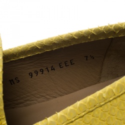 Pre Owned Salvatore Ferragamo Yellow Python Mason Loafers Size 41.5