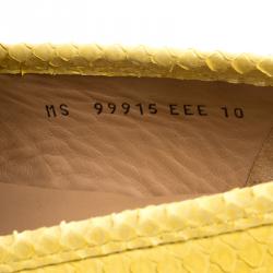 Pre Owned Salvatore Ferragamo Yellow Python Mason Loafers Size 44