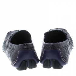 مملوكة مسبقًا حذاء لوفرز سالفاتوري فيراغامو بريغي بيت جلد تمساح أصفر مقاس 42.5