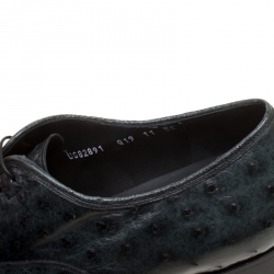 Pre Owned حذاء أكسفورد سالفاتوري فيراغامو غريس جلد نعام رمادية داكنة مقاس 45