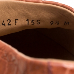 Pre Owned حذاء إسبادريل سالافتوري فيراغامو لامبدوسا جلد تمساح بني فاتح مقاس 43.5