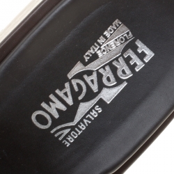 Pre Owned Salvatore Ferragamo Brown Leather Lutfi Slides Size 44