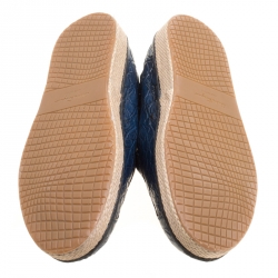 Salvatore Ferragamo Blue Crocodile Leather Lampedusa Espadrilles Size 43.5