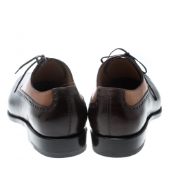 Pre Owned Salvatore Ferragamo Special Edition Two Tone Brogue Leather Oxfords Size 43.5