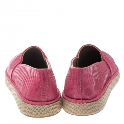 Pre Owned حذاء إسبادريلز سالفاتوري فيراغامو لامبدوسا جلد سحلية وردية مقاس 44