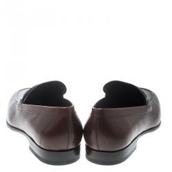 Pre Owned Salvatore Ferragamo Brown Leather Paros Loafers Size 44.5