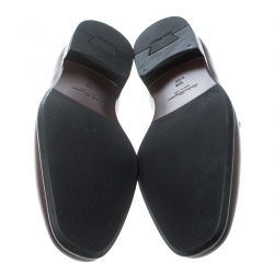 Pre Owned Salvatore Ferragamo Brown Leather Paros Loafers Size 44.5