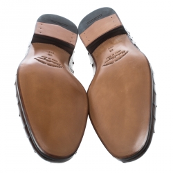 مملوكة مسبقًا Salvatore Ferragamo Light Brown Ostrich Leather Gris Oxfords Size 43.5