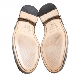 Pre Owned Salvatore Ferragamo Black Crocodile Leather Nordland Derby Size 42.5