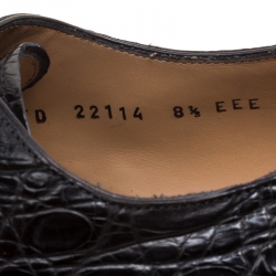 Pre Owned Salvatore Ferragamo Black Crocodile Leather Nordland Derby Size 42.5