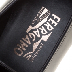 Pre Owned Salvatore Ferragamo Black Leather Panfilo Loafers Size 44