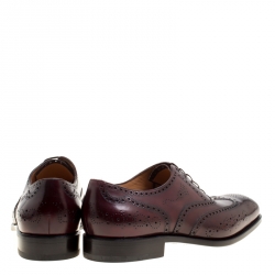 Salvatore Ferragamo Special Edition Wine Brogue Leather Trieste Oxfords Size 44