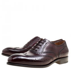 Salvatore Ferragamo Special Edition Wine Brogue Leather Trieste Oxfords Size 44