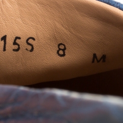 مملوكة مسبقًا حذاء إسبادريلز سالفاتوري فيراغامو لامبدوسا جلد تمساح أزرق مقاس 42