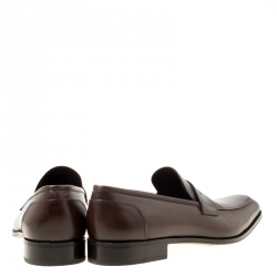مملوكة مسبقًا Salvatore Ferragamo Brown Leather Rocco Loafers Size 46