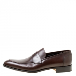 مملوكة مسبقًا Salvatore Ferragamo Brown Leather Rocco Loafers Size 46