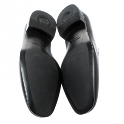 Pre Owned Salvatore Ferragamo Black Leather Rain Lux Loafers Size 42.5