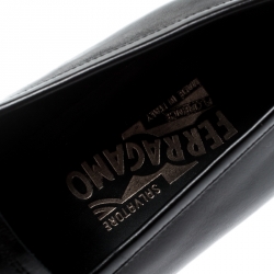 Pre Owned Salvatore Ferragamo Black Leather Rain Lux Loafers Size 42.5