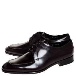 Pre Owned Salvatore Ferragamo Brown Leather Lanier Derby Size 44.5