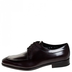 Pre Owned Salvatore Ferragamo Brown Leather Lanier Derby Size 44.5