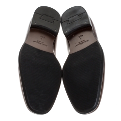 Pre Owned Salvatore Ferragamo Brown Leather Slip On Loafers Size 42