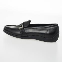 Pre Owned Salvatore Ferragamo Black Leather Drivers Size 39