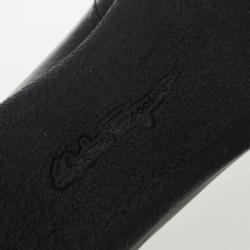 Pre Owned Salvatore Ferragamo Black Leather Drivers Size 39