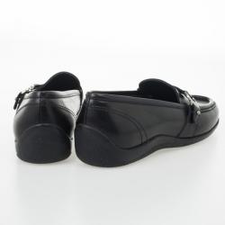 Pre Owned Salvatore Ferragamo Black Leather Drivers Size 39