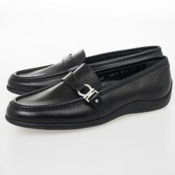 Pre Owned Salvatore Ferragamo Black Leather Drivers Size 39