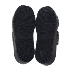 Salvatore Ferragamo Black Ostrich Leather Lutfi Platform Slides Size 40